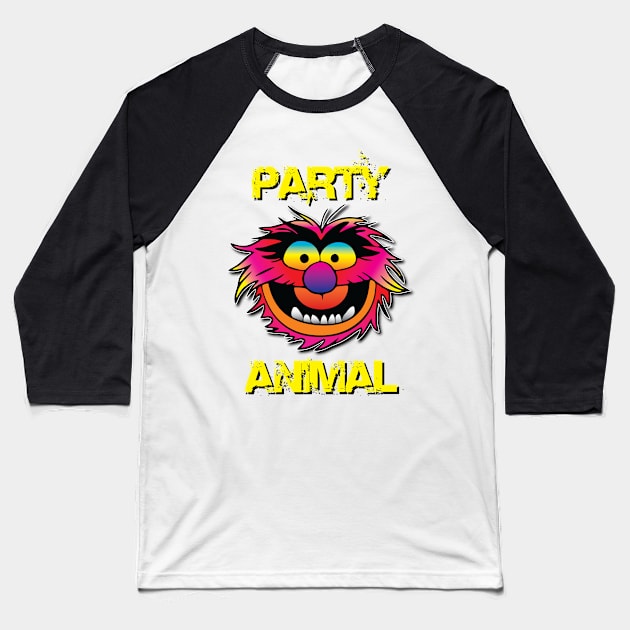 Party Animal Muppet - Yellow Baseball T-Shirt by Hunter